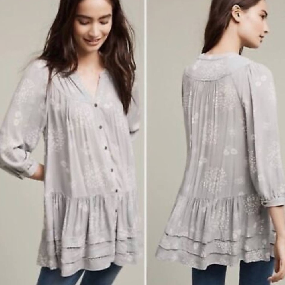 [Anthro Holding Horses] Gray Pavin Tunic- Small - Picture 2 of 10